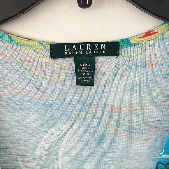 Ralph Lauren Y2K Paisley Ruffle Fit & Flare Sleeveless Dress Cotton Barely Worn - Picture 11 of 16